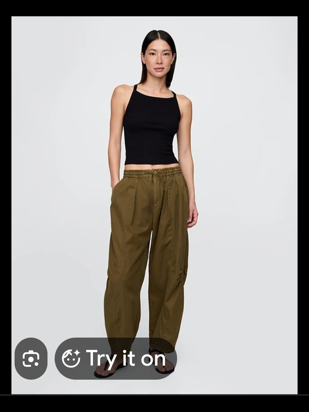 GAP Mid-Rise Twill Barrel  Pants